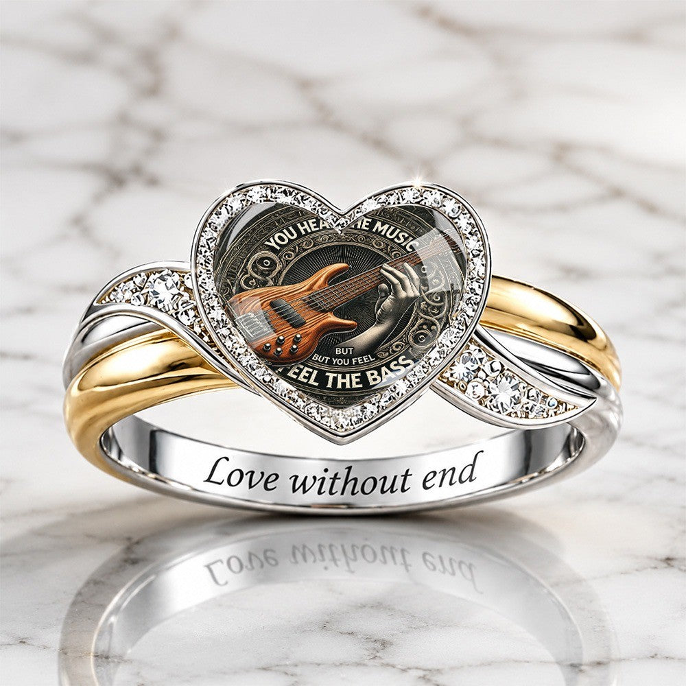 Guitar Heart Statement Ring