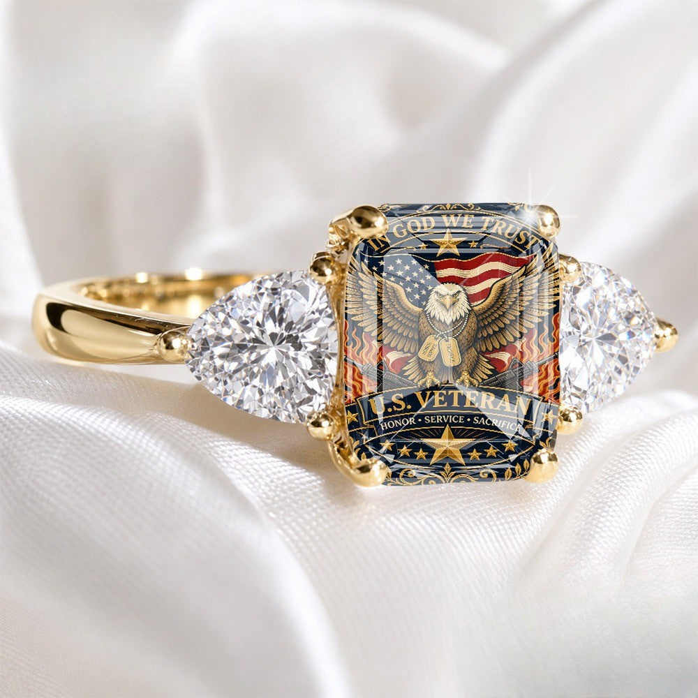 Patriotic Eagle Statement Ring