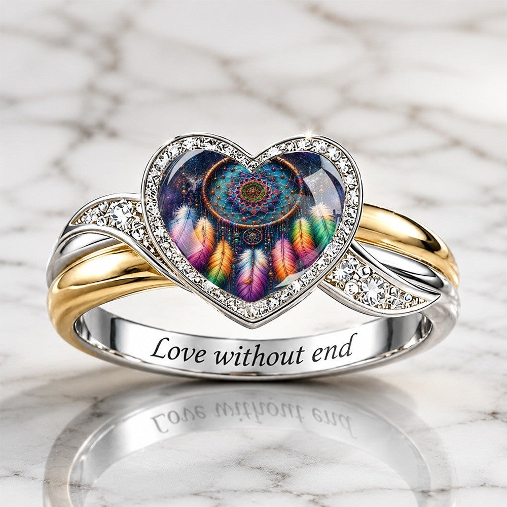 Colorful Dreamcatcher Heart Ring