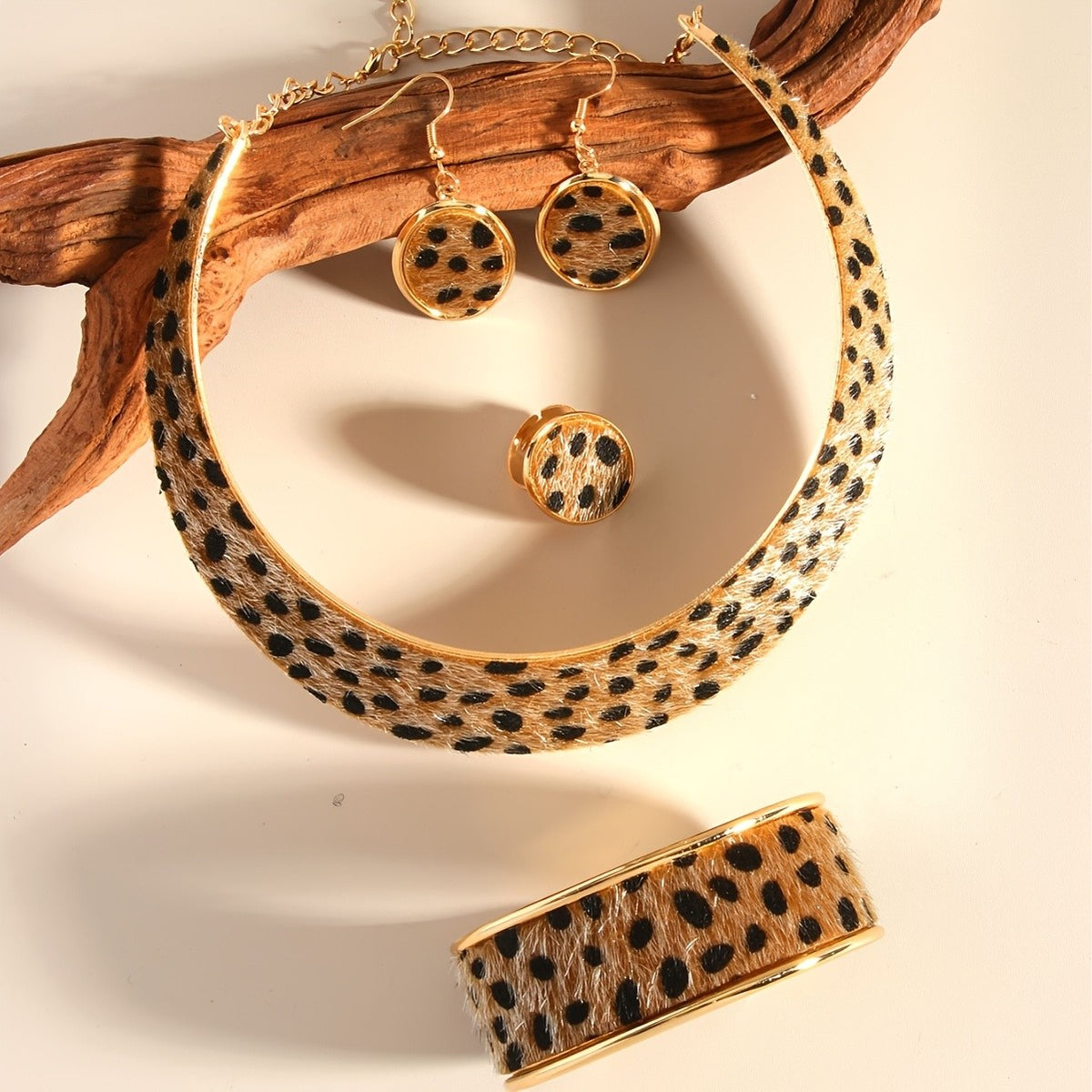 Leopard Print Collar Jewelry Set