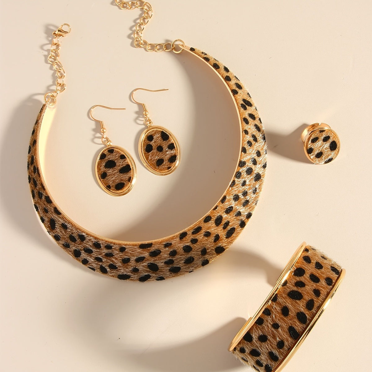 Leopard Print Collar Jewelry Set