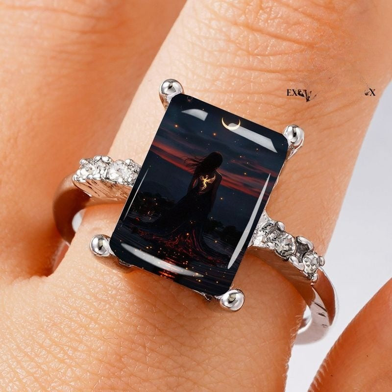 Celestial Phoenix Rectangle Ring