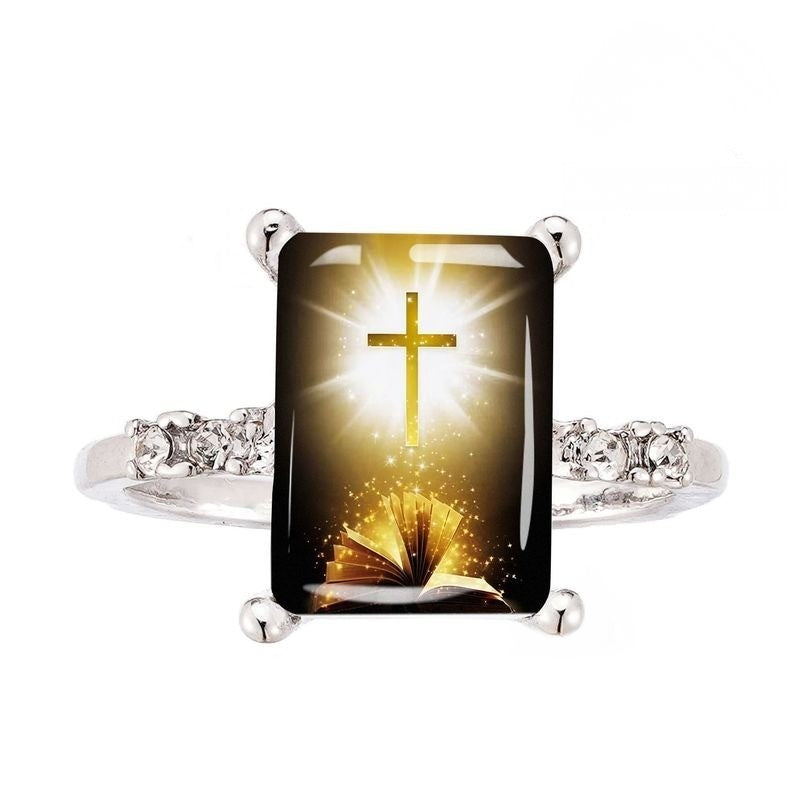 Cross & Bible Rectangular Ring