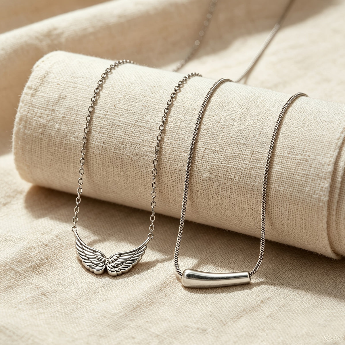 Wing & Tube Layered Necklace