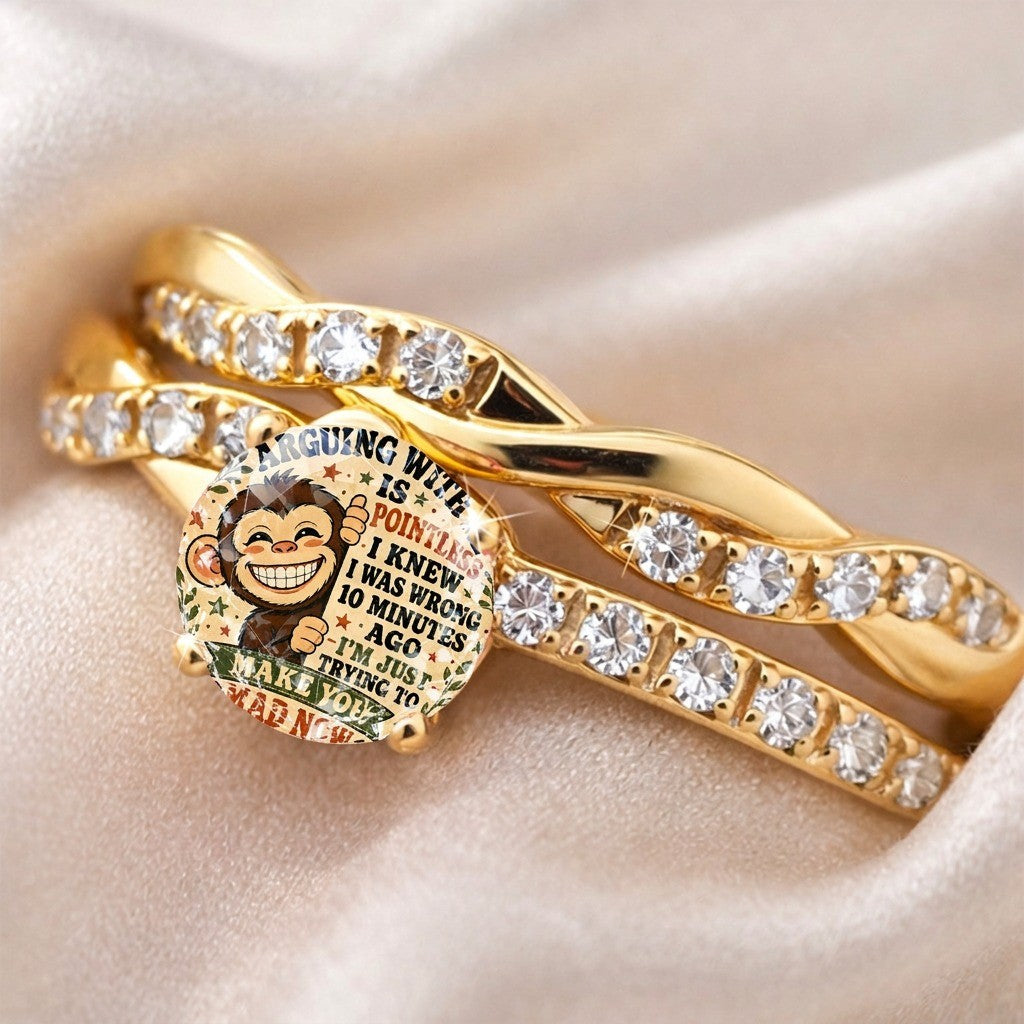 Twisted Monkey Charm Ring