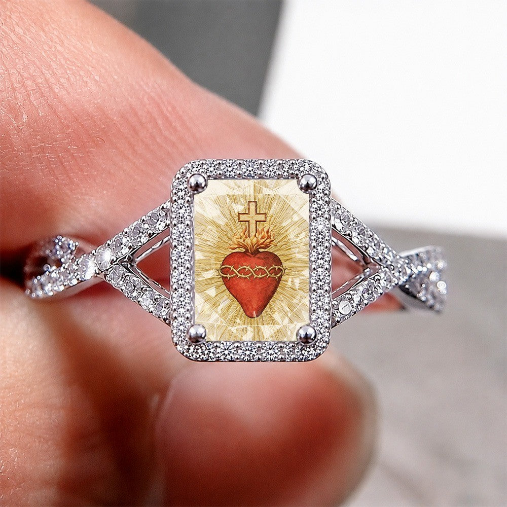 Sacred Heart Square Ring