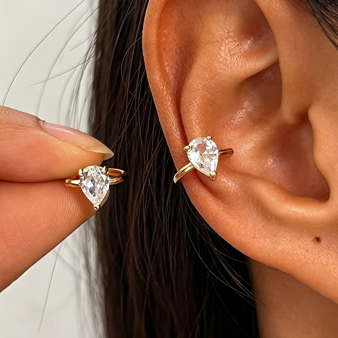 Pear Crystal Ear Cuff
