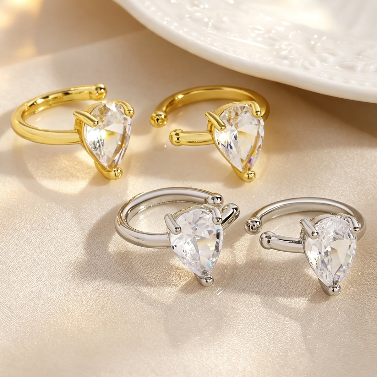 Pear Crystal Ear Cuff