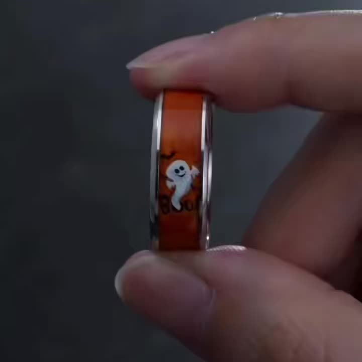 Orange Ghost Statement Ring