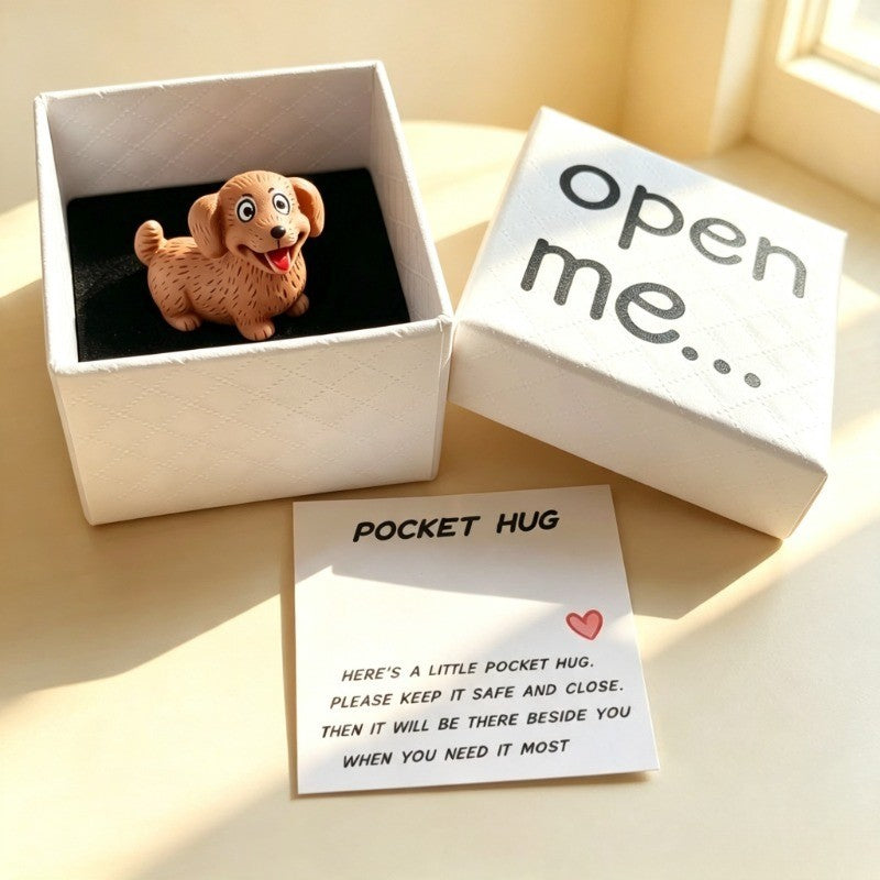 Smiling Puppy Pocket Hug Box