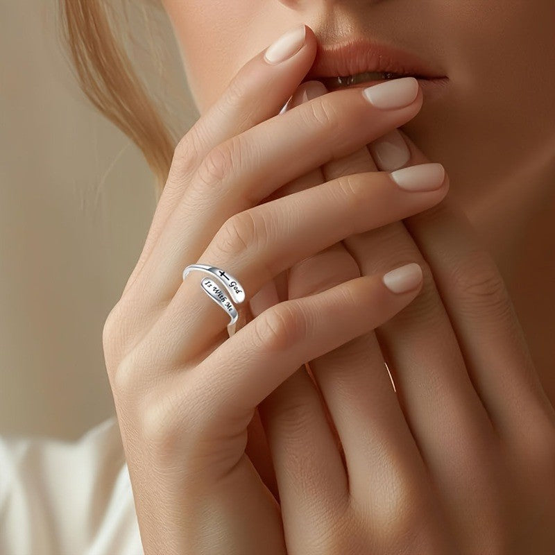 God Is With Me Open Ring