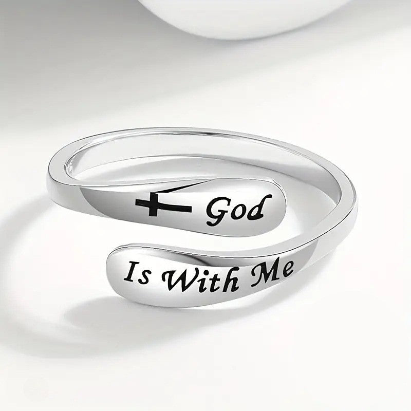 God Is With Me Open Ring