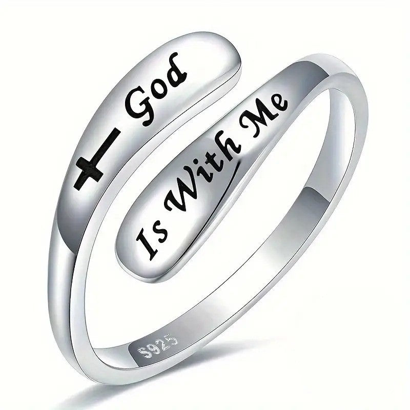 God Is With Me Open Ring