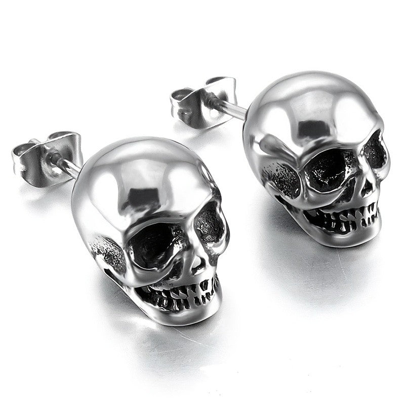 Polished Skull Stud Earrings