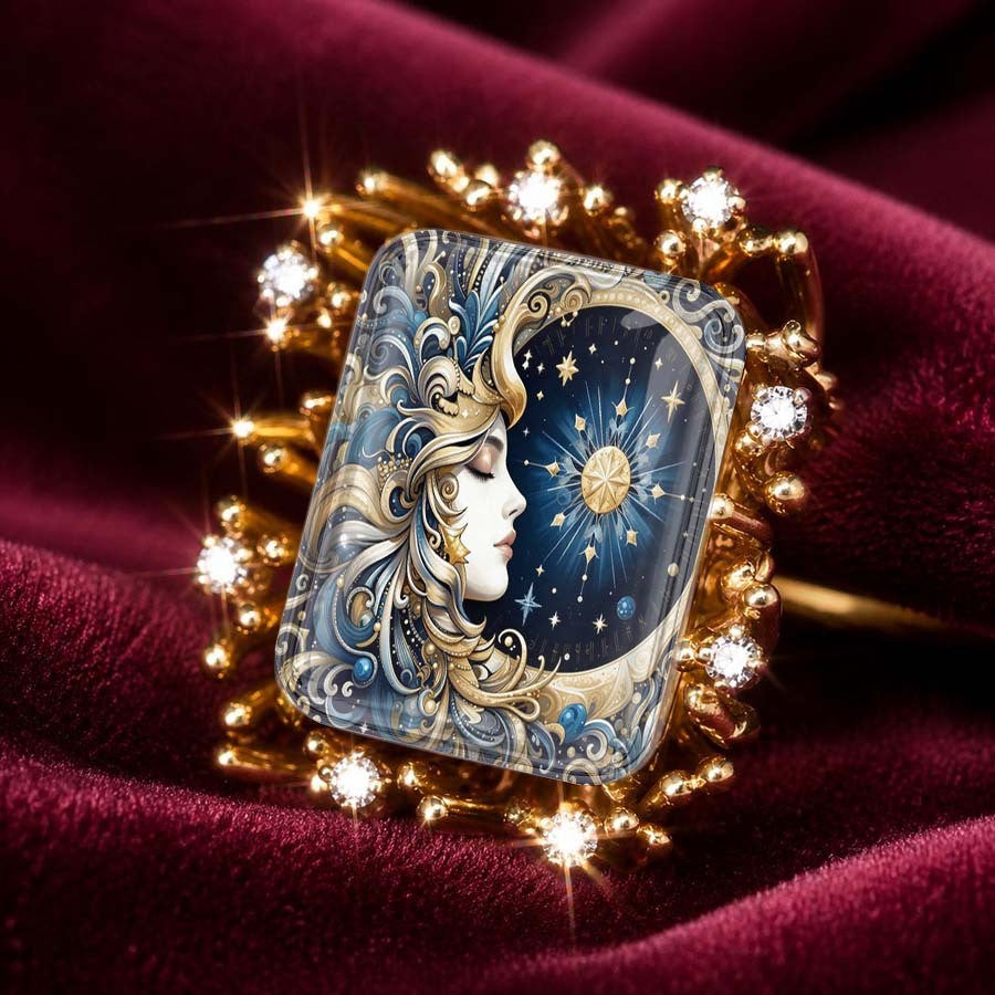 Starry Night Goddess Square Ring