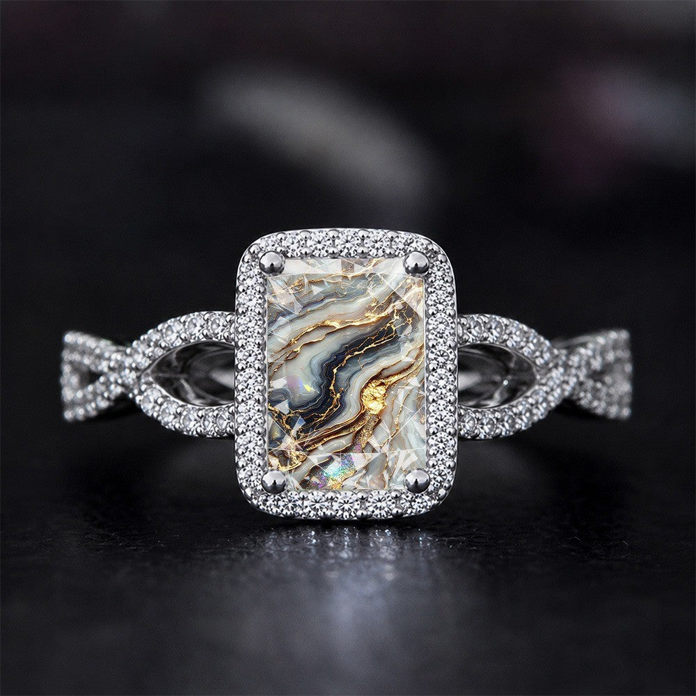 Geode Crystal Square Ring