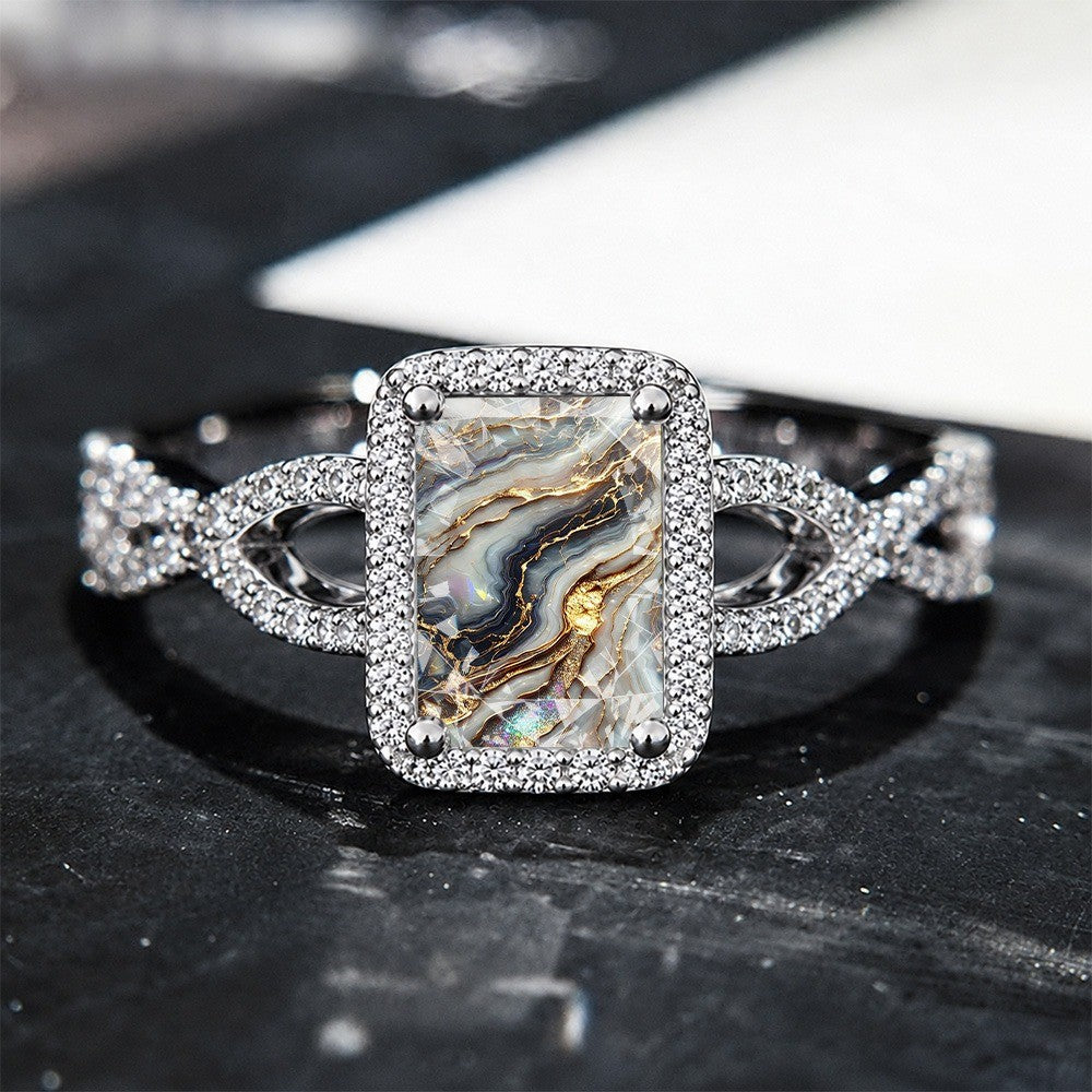 Geode Crystal Square Ring