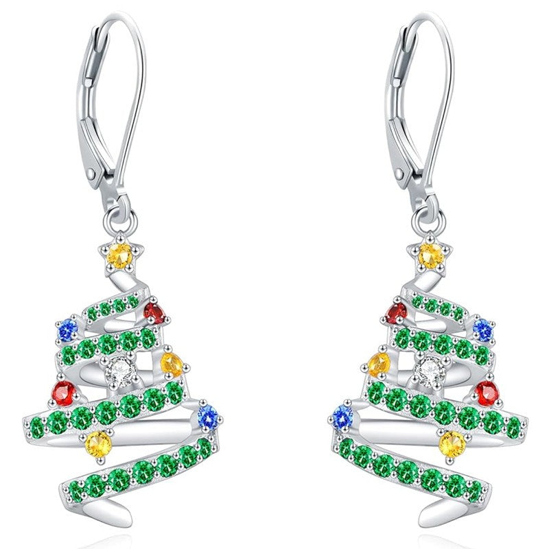 Colorful Christmas Tree Earrings