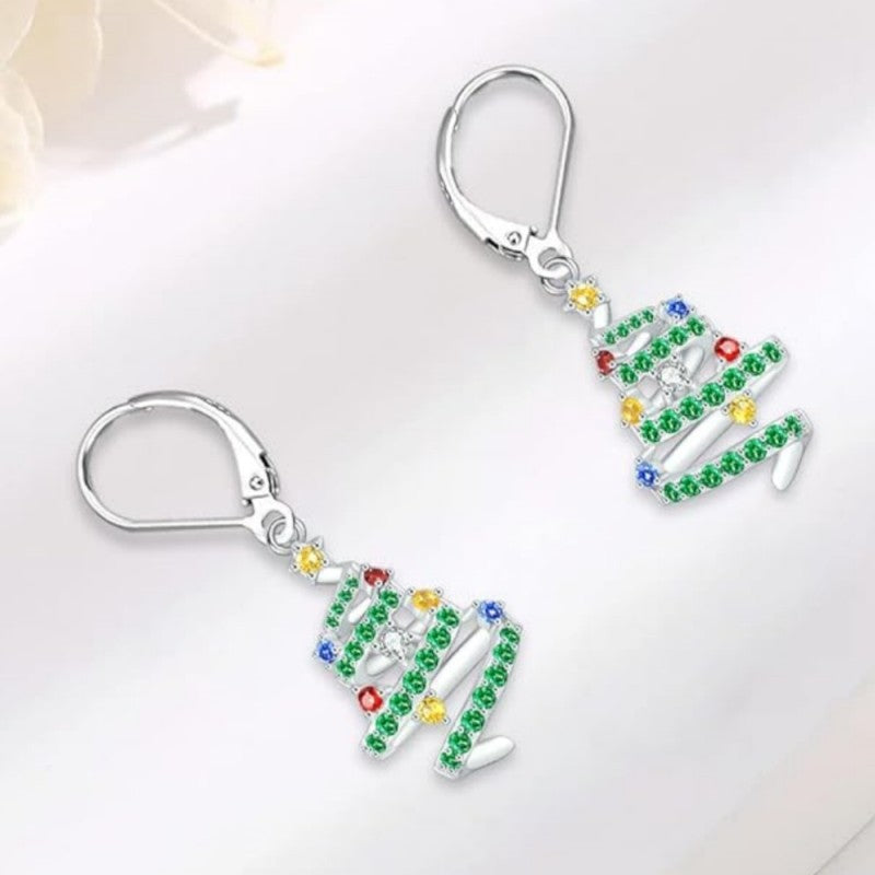 Colorful Christmas Tree Earrings