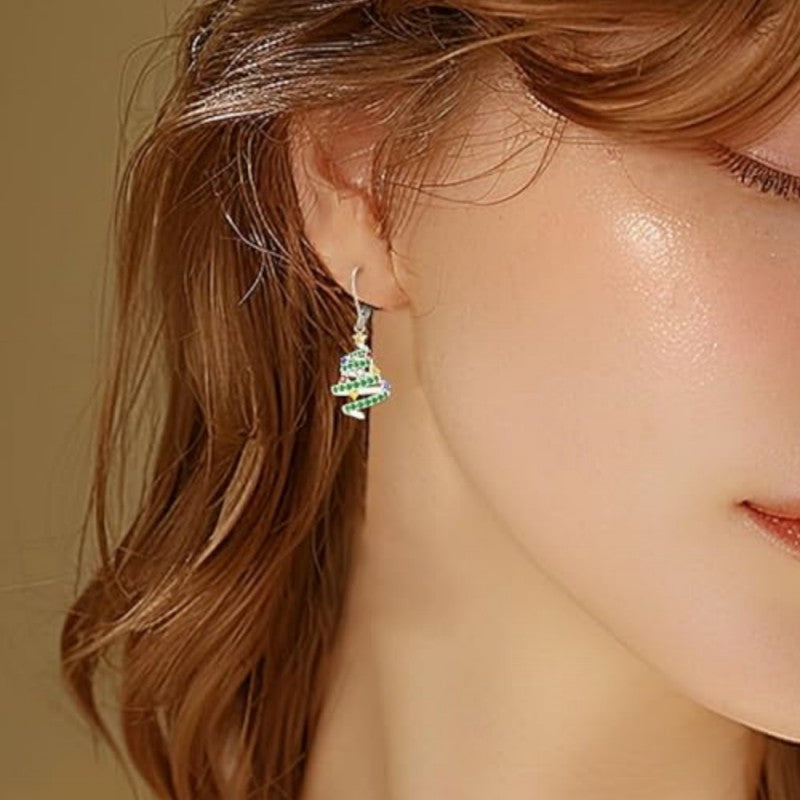 Colorful Christmas Tree Earrings