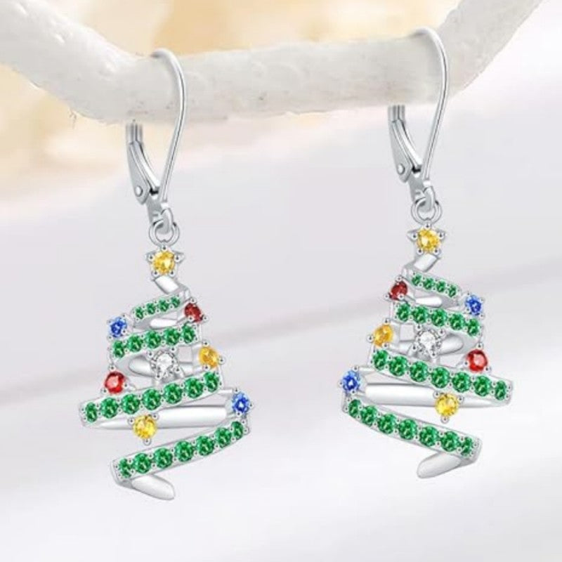 Colorful Christmas Tree Earrings