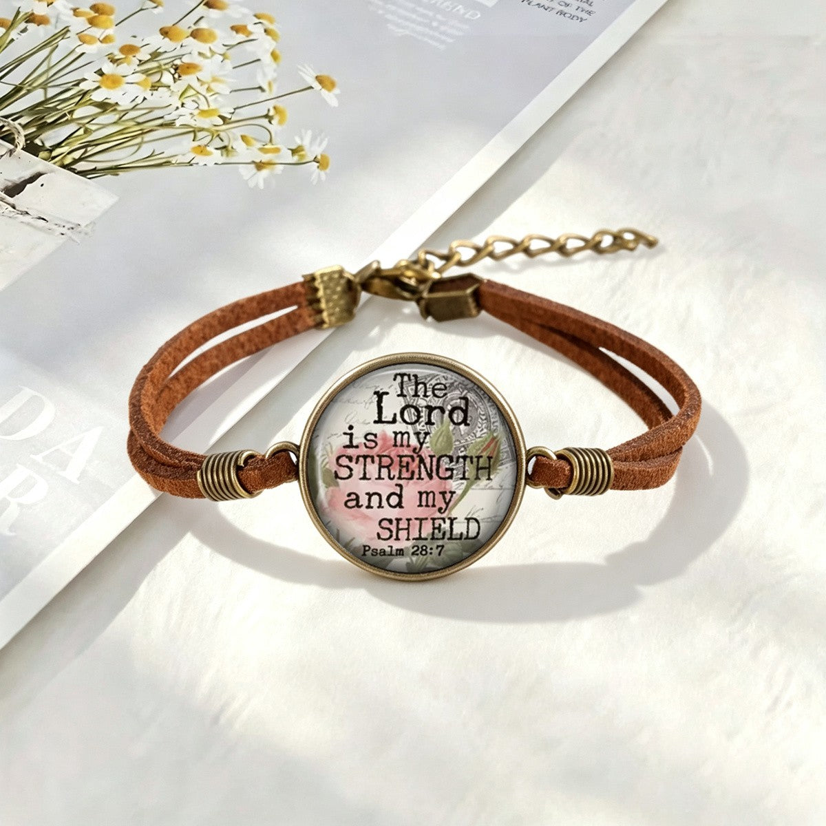 Scripture Round Cabochon Bracelet