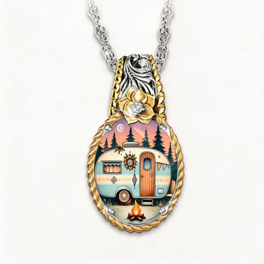 Vintage Camper Pendant Necklace