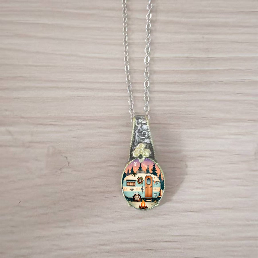 Vintage Camper Pendant Necklace