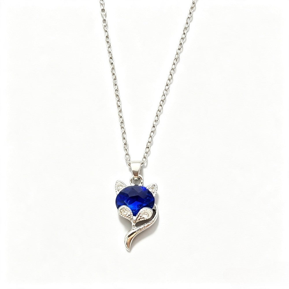 Crystal Fox Pendant Necklace