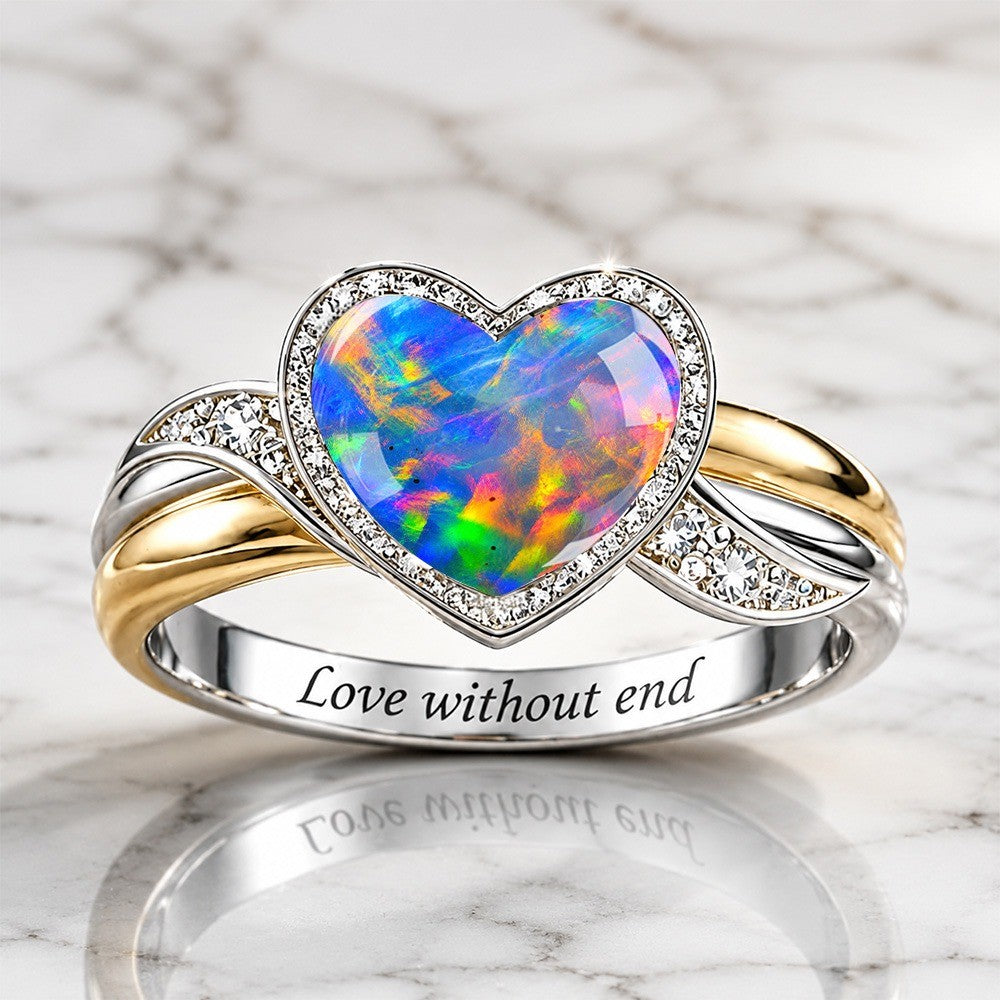 Iridescent Heart Love Ring