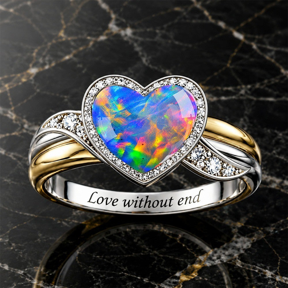Iridescent Heart Love Ring