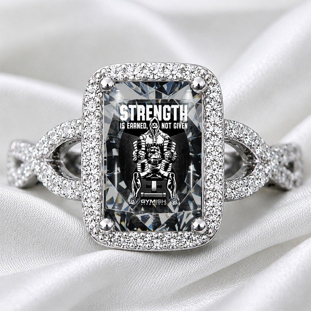 Strength Square Statement Ring