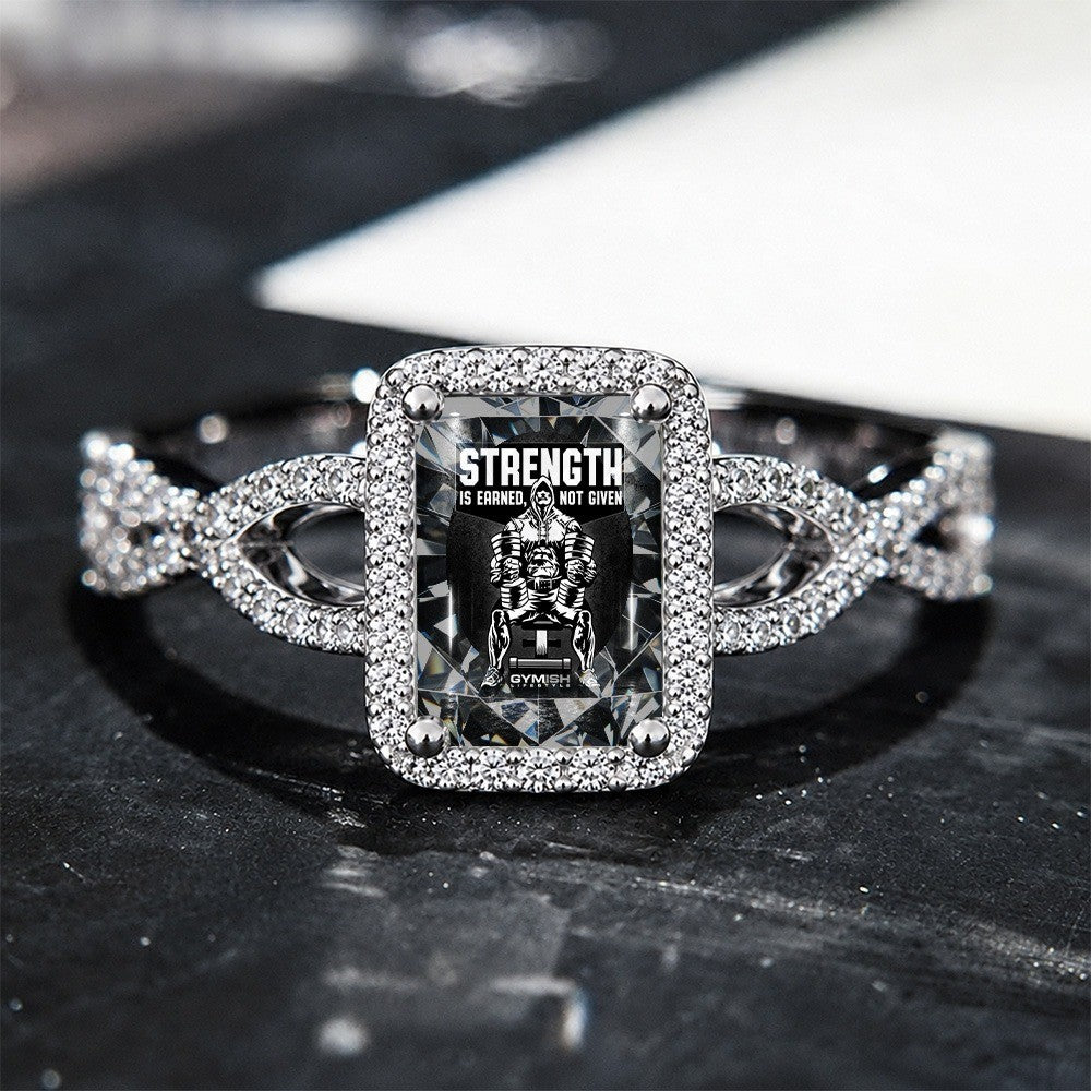 Strength Square Statement Ring
