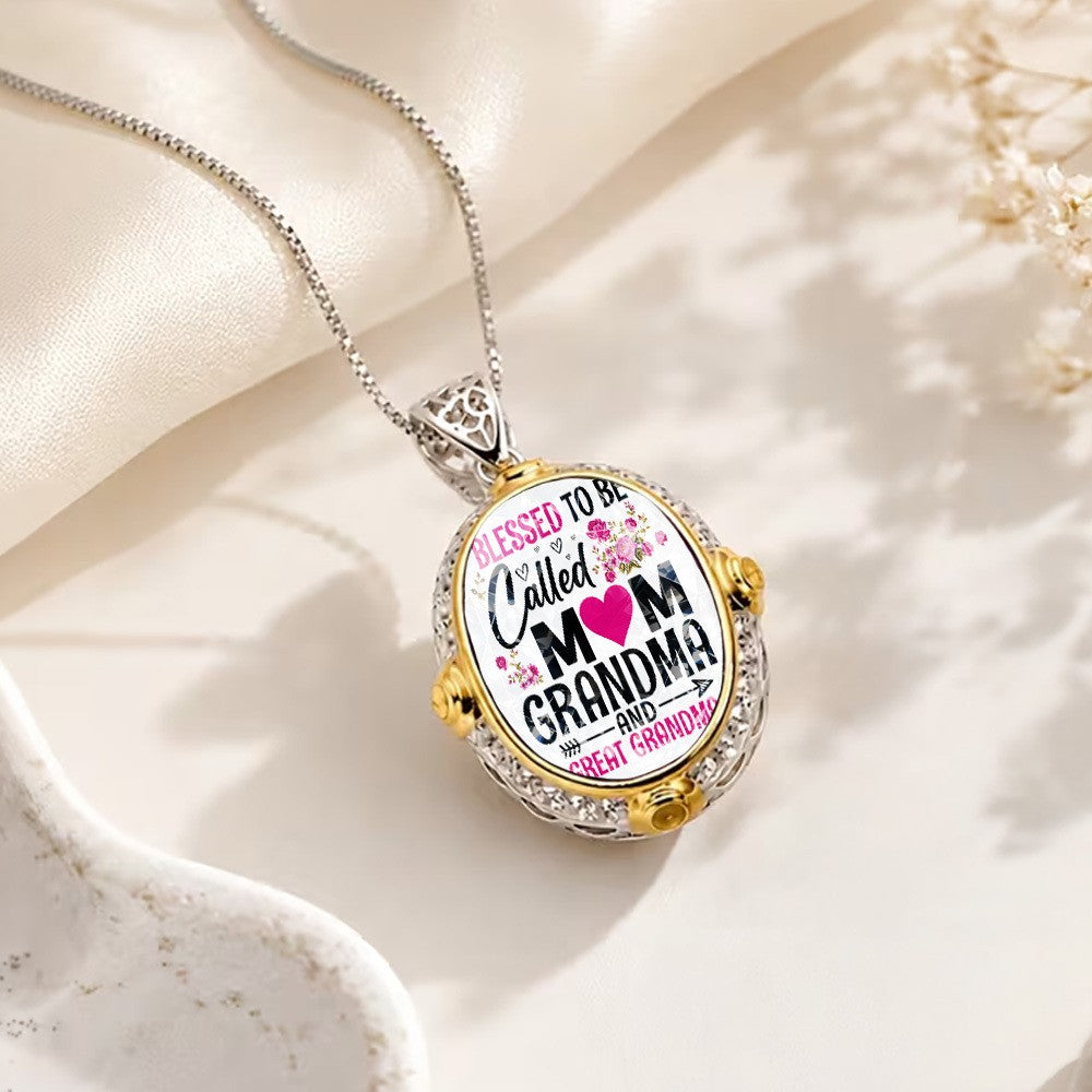 Mom Grandma Great Grandma Oval Pendant Necklace
