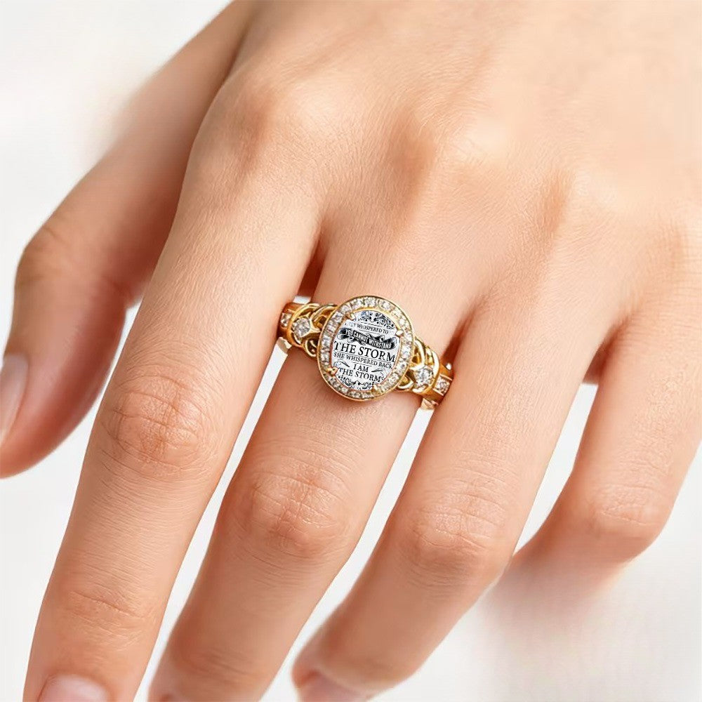 Storm Quote Crystal Ring
