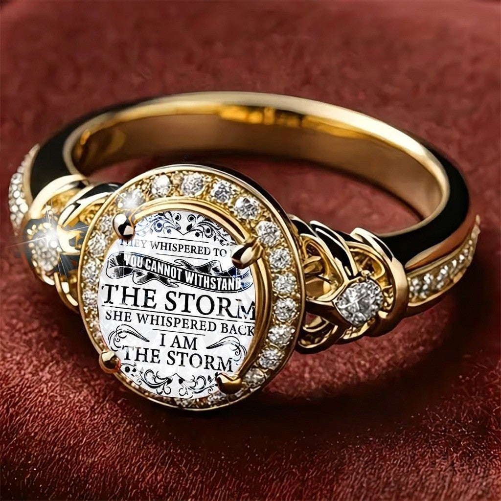 Storm Quote Crystal Ring