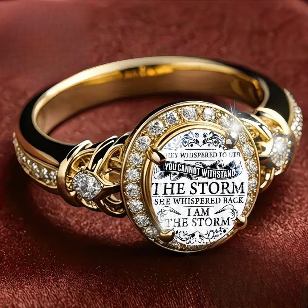 Storm Quote Crystal Ring