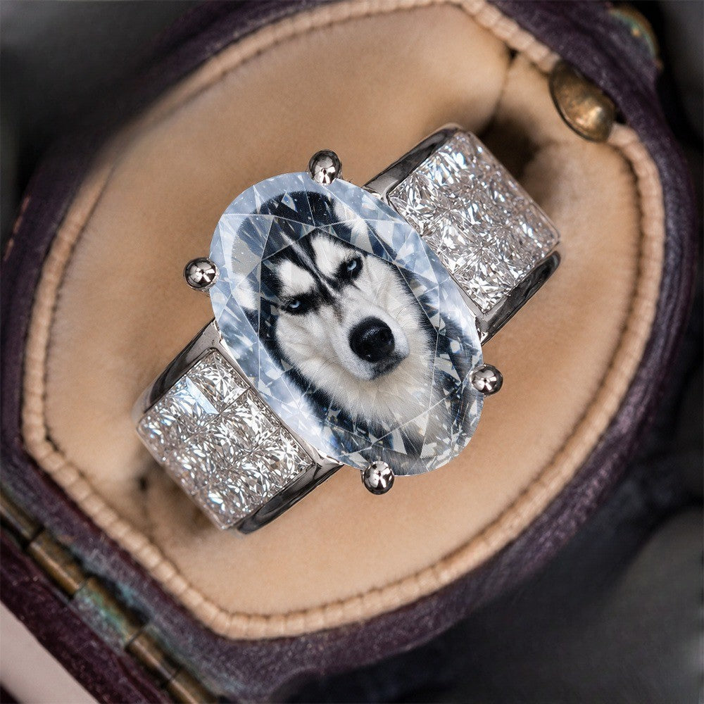 Husky Portrait Oval Ring