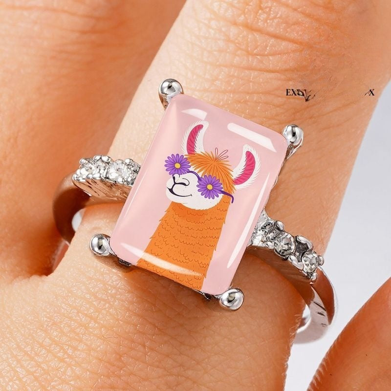 Llama Rectangle Ring