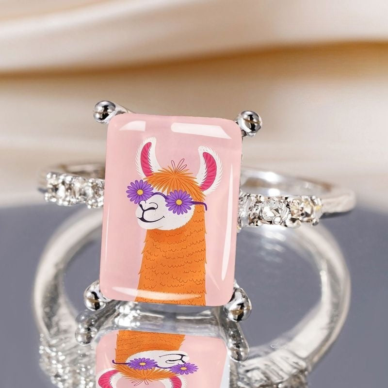 Llama Rectangle Ring
