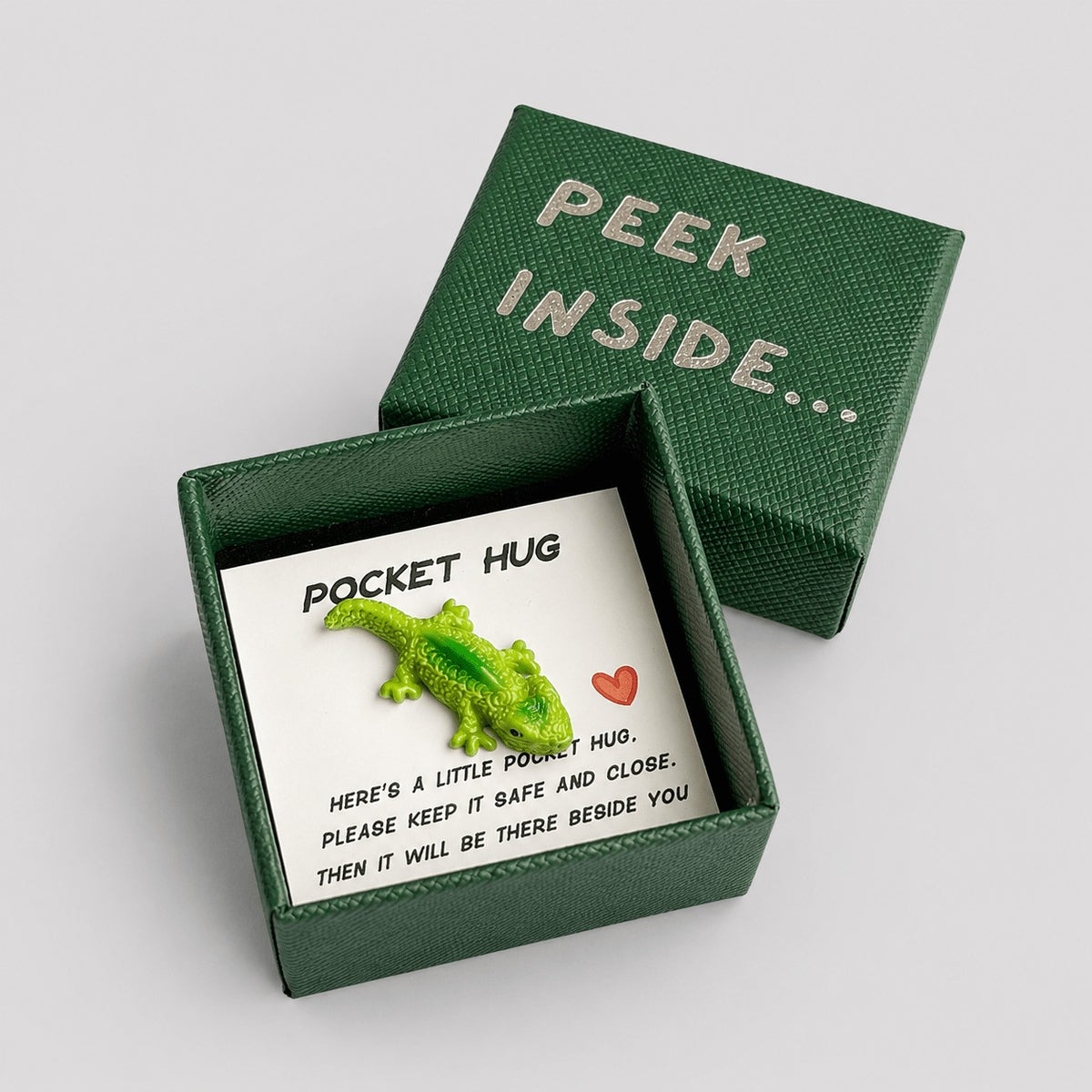 Green Lizard Pocket Hug Box