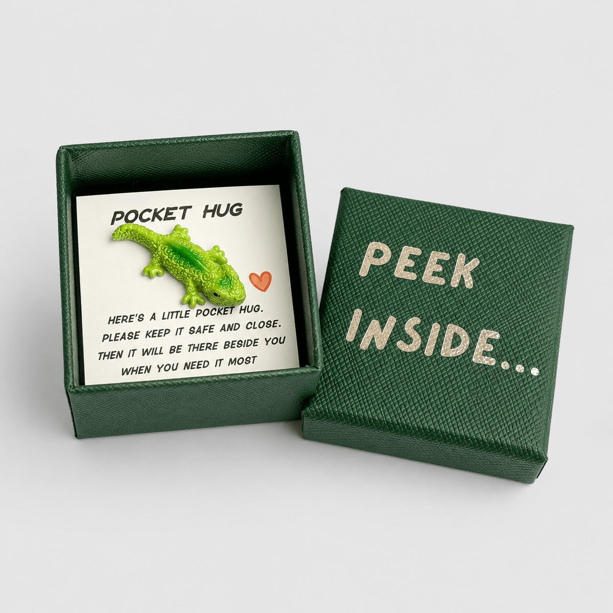 Green Lizard Pocket Hug Box