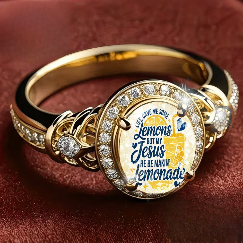 Lemonade Quote Oval Ring