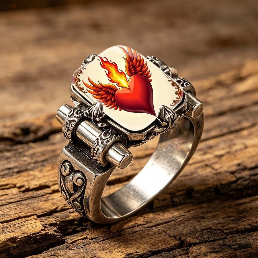 Winged Heart Statement Ring