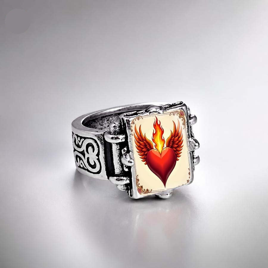 Winged Heart Statement Ring