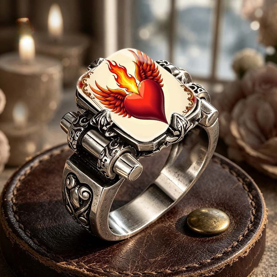 Winged Heart Statement Ring