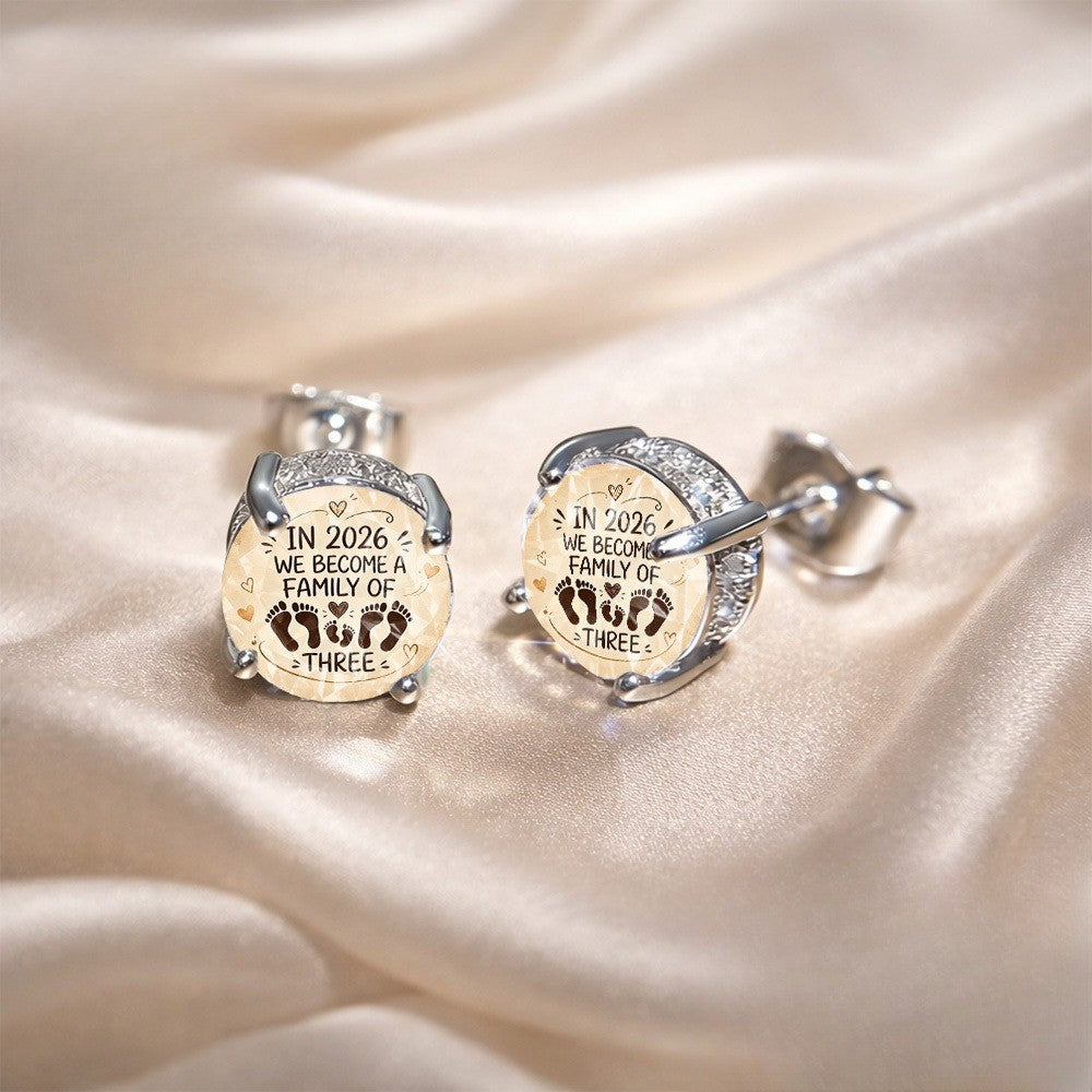 Family Footprint Stud Earrings