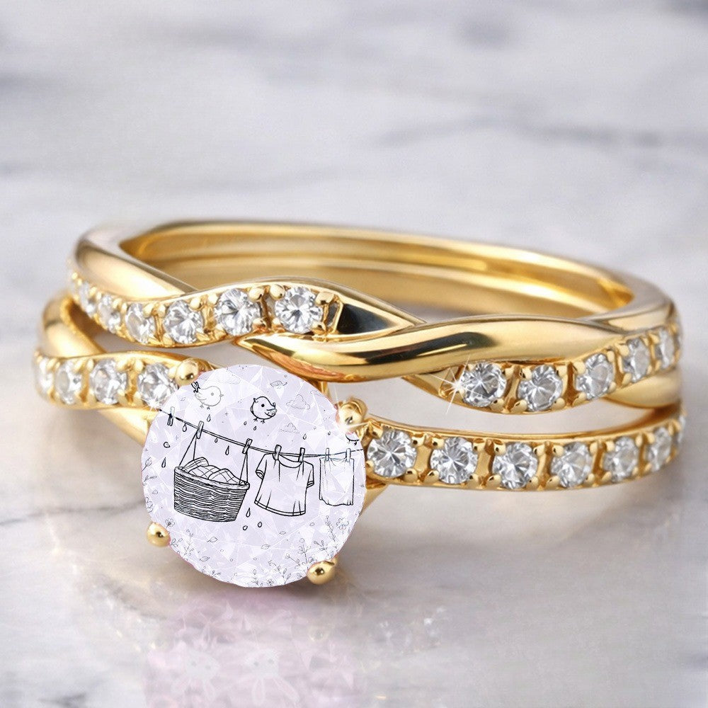 Laundry Line Crystal Ring