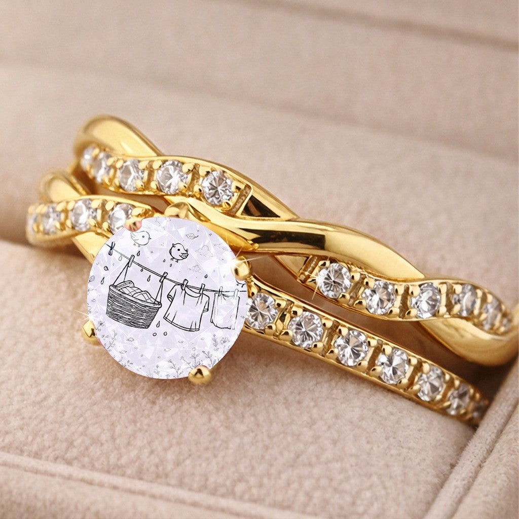 Laundry Line Crystal Ring