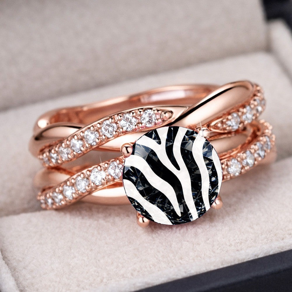 Zebra Stripe Statement Ring